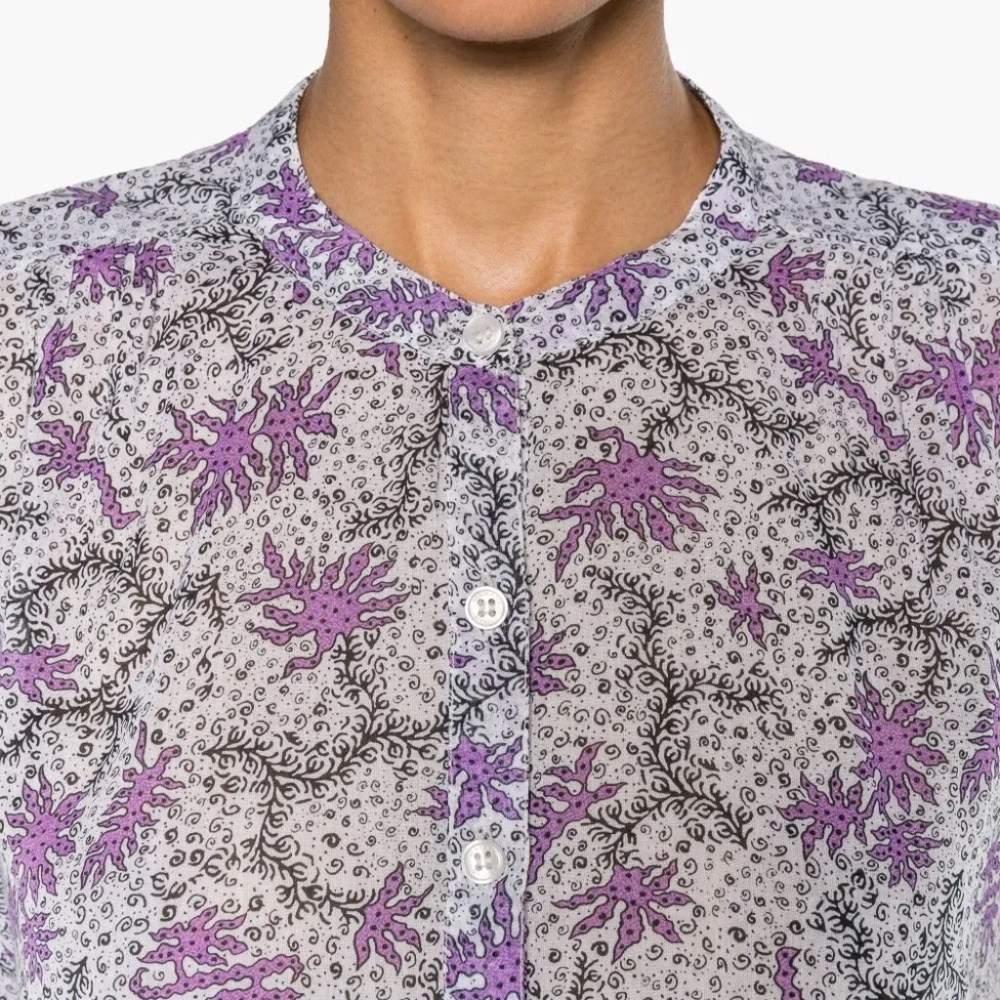 Isabel Marant Etoile size 42 floral Maria top long sleeves button cuffs cotton